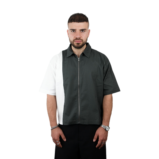 Zipper Shirt White/Grey